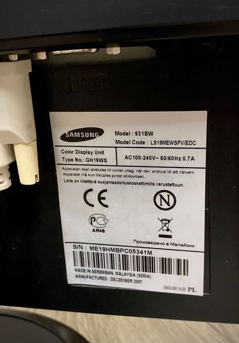 Монітор Samsung 931BW