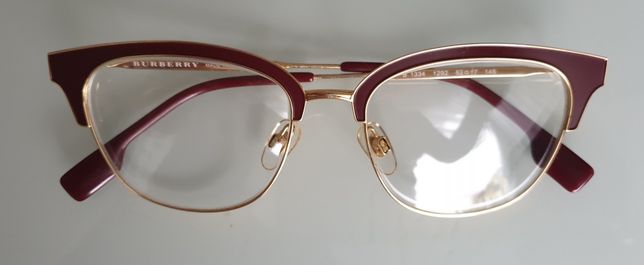 Okulary optyczne oprawki Burberry  bordo ze złotem