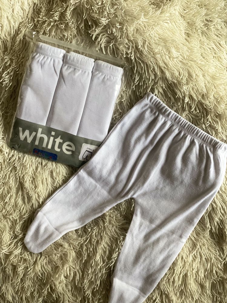Набір повзунків білі для новонароджених