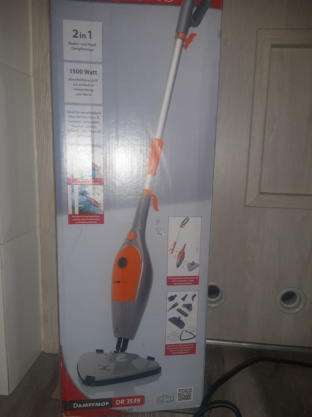 Mop myjacy na pare Clean & steam 2w1 myjka elektryczna