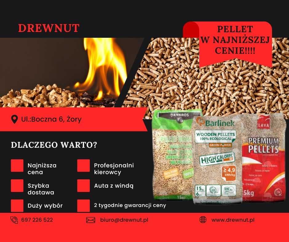 Pellet NAJTAŃSZY pelet drzewny oraz Drewnut Lava Olczyk Lava A1 A2