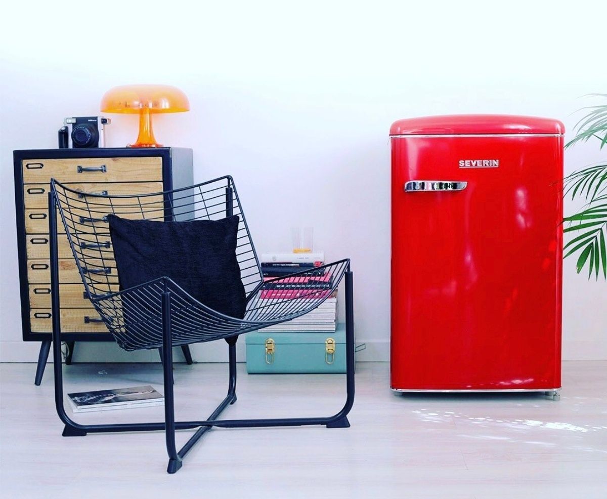 Frigorífico mini bar frigobar retro Séverin Italia SMEG vermelho vinta