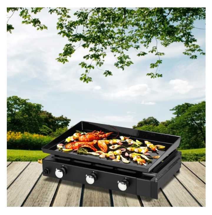 Grill gazowy 3 palnikowy, płyta placha kempingowy, turystyczny camping