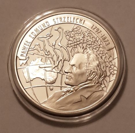Moneta srebrna 10zł- Paweł Edmund Strzelecki