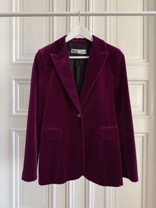 Zara Viva Plun Velvet Blazer - marynarka z aksamitu