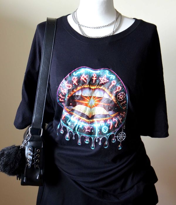 Czarna koszulka z nadrukiem t-shirt 5XL
