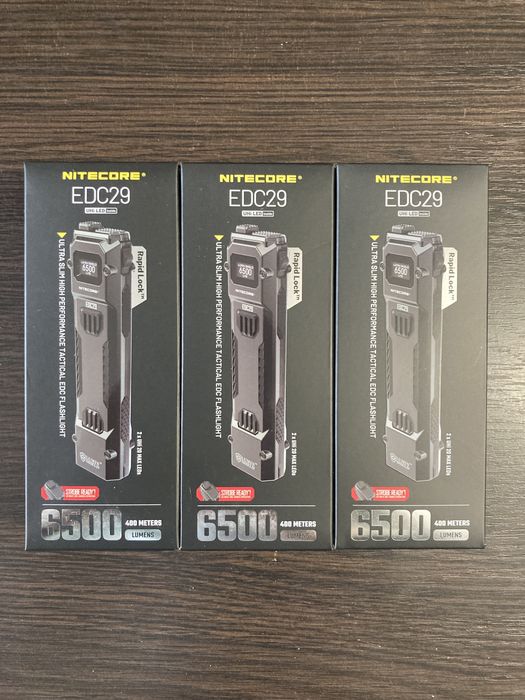 Надпотужний кишеньковий ліхтар Nitecore EDC29 (USB-C, OLED дисплей)