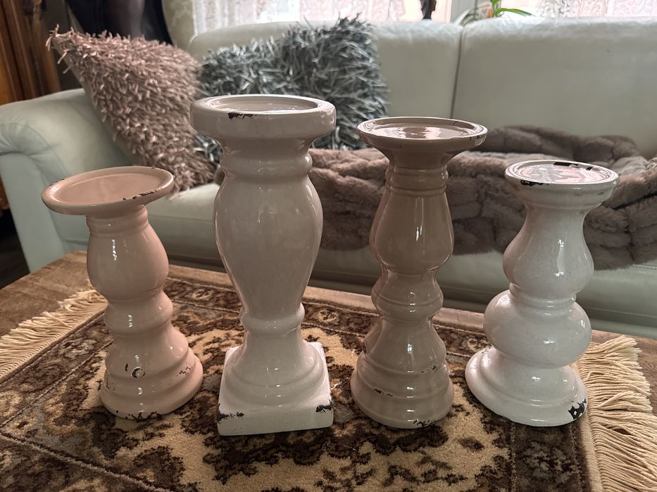 Home&you 4 nowe porcelanowe swieczniki swiecznik krakelura