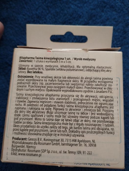 Taśma do tapingu Altapharma nowa