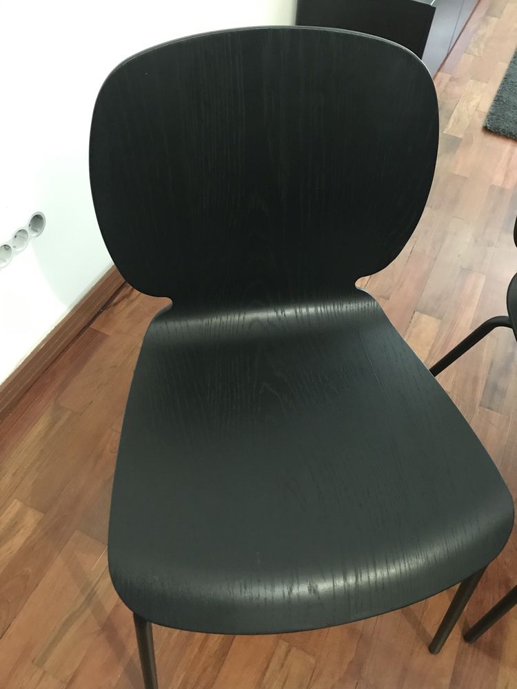 Cadeiras madeira castanho/preto
