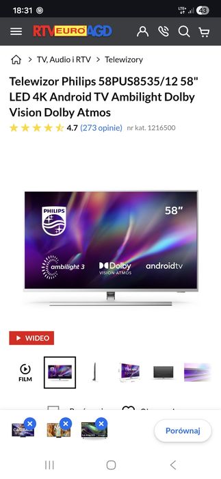 Telewizor Philips 58 cali