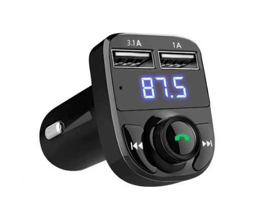 Transmiter nadajnik FM z Bluetooth LCD ładowarka 2xUSB SD MMC MP3