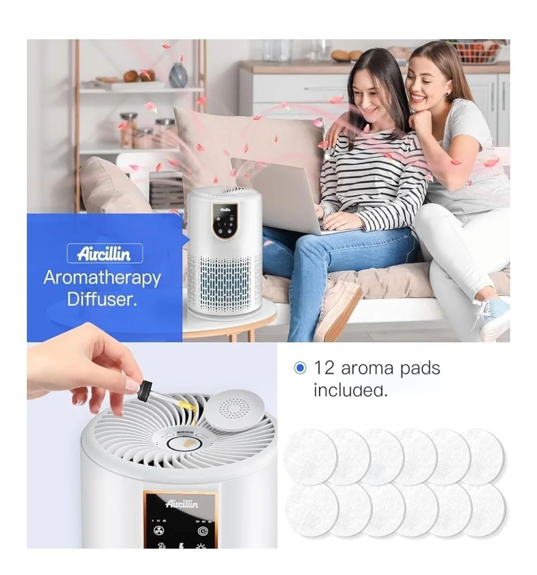 Purificador de ar com difusor aromatico