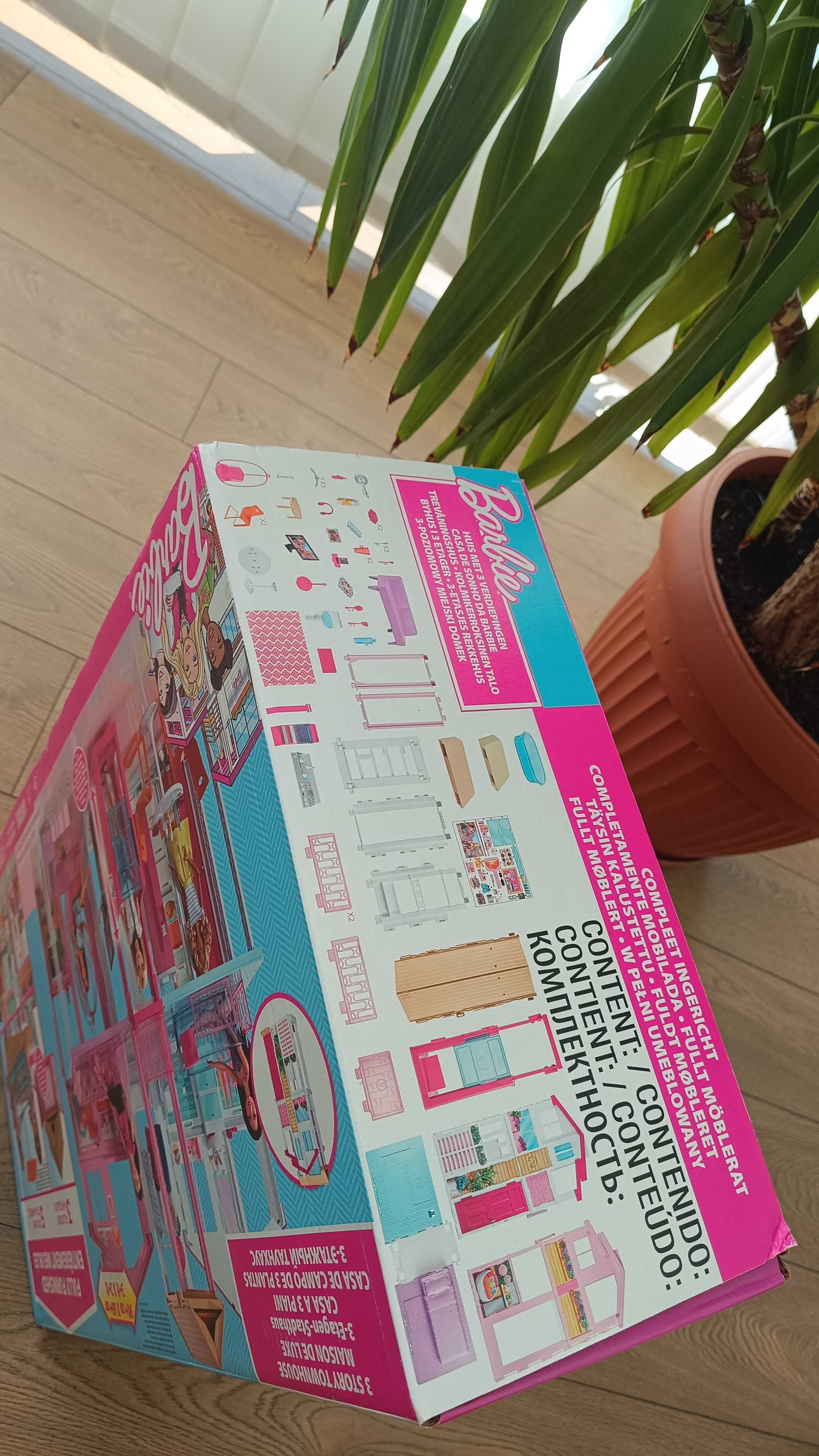 Nowy domek dla lalek Barbie, miejski z windą, zestaw, DLY32
