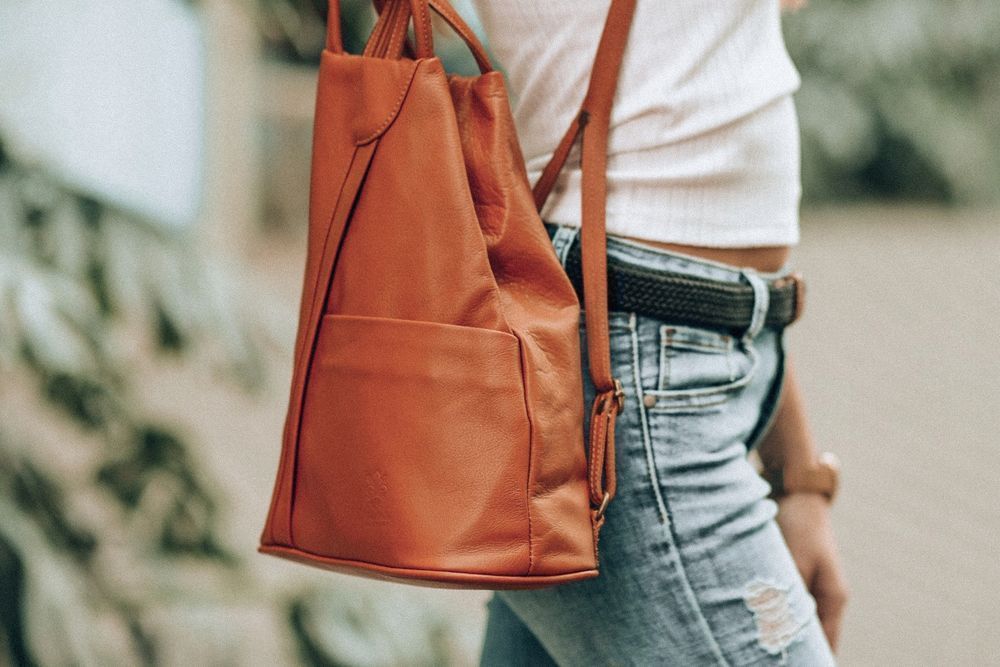 Fioletowy Vera Pelle Włoski Plecak Skórzany Damski