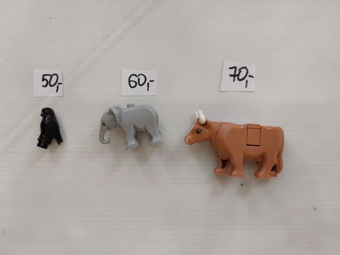 Lego zwierzaki-krowa,slon ,sowa czarna.