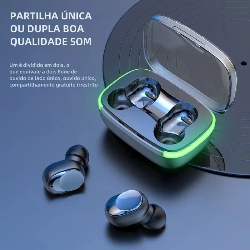 Fones Bluetooth led verde