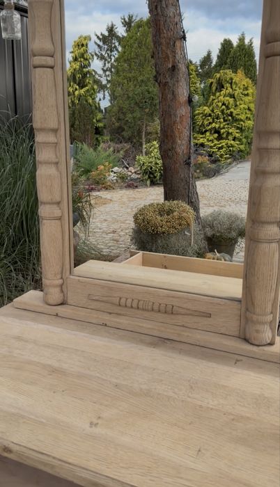 Komoda z lustrem , dębowy zestaw