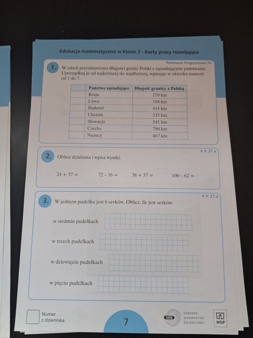 Testy Diagnoza wiadomości w kl.3 WSiP/ nowe