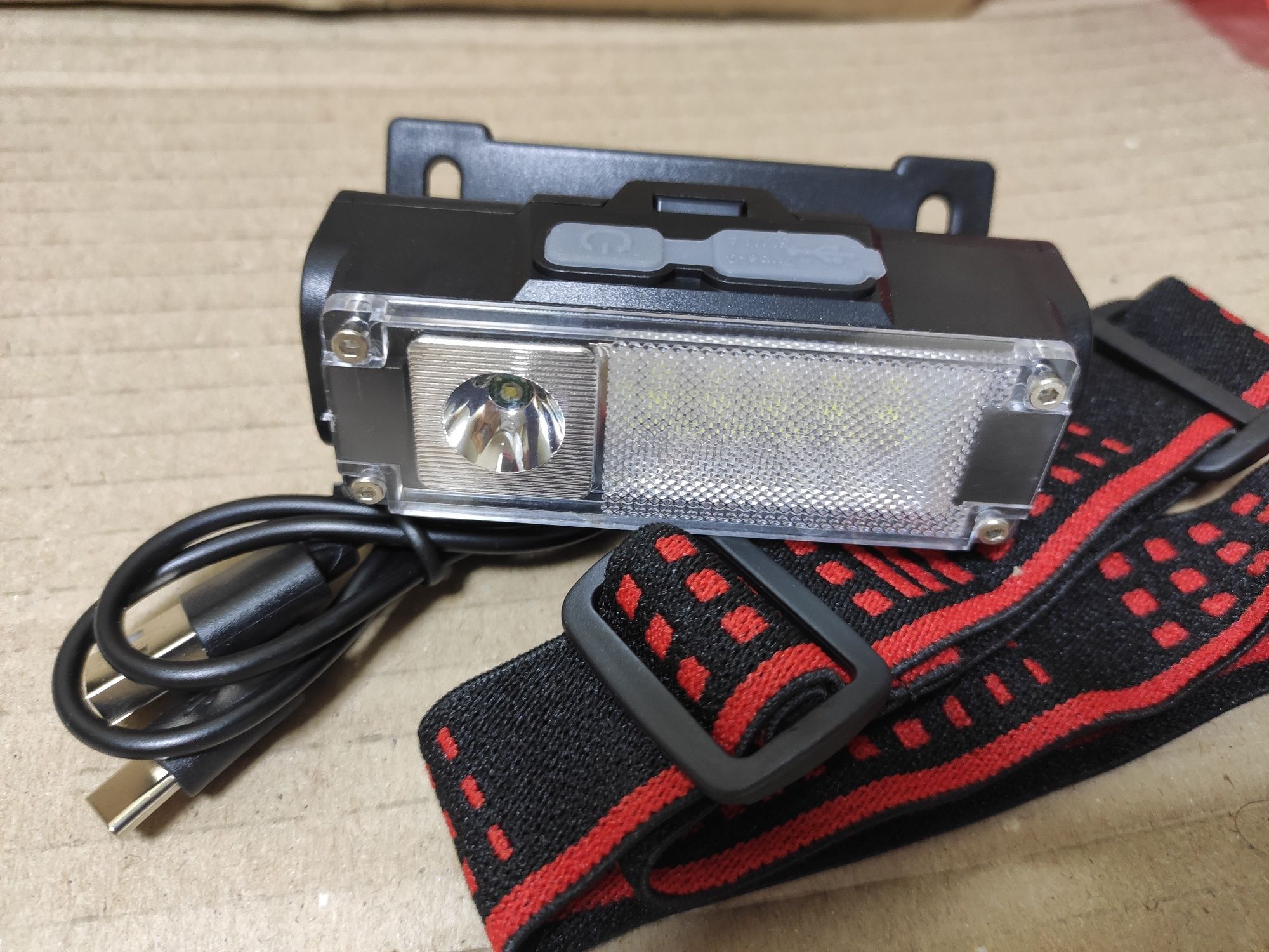 Налобный светодиодный фонарик Double Light Headlight LED