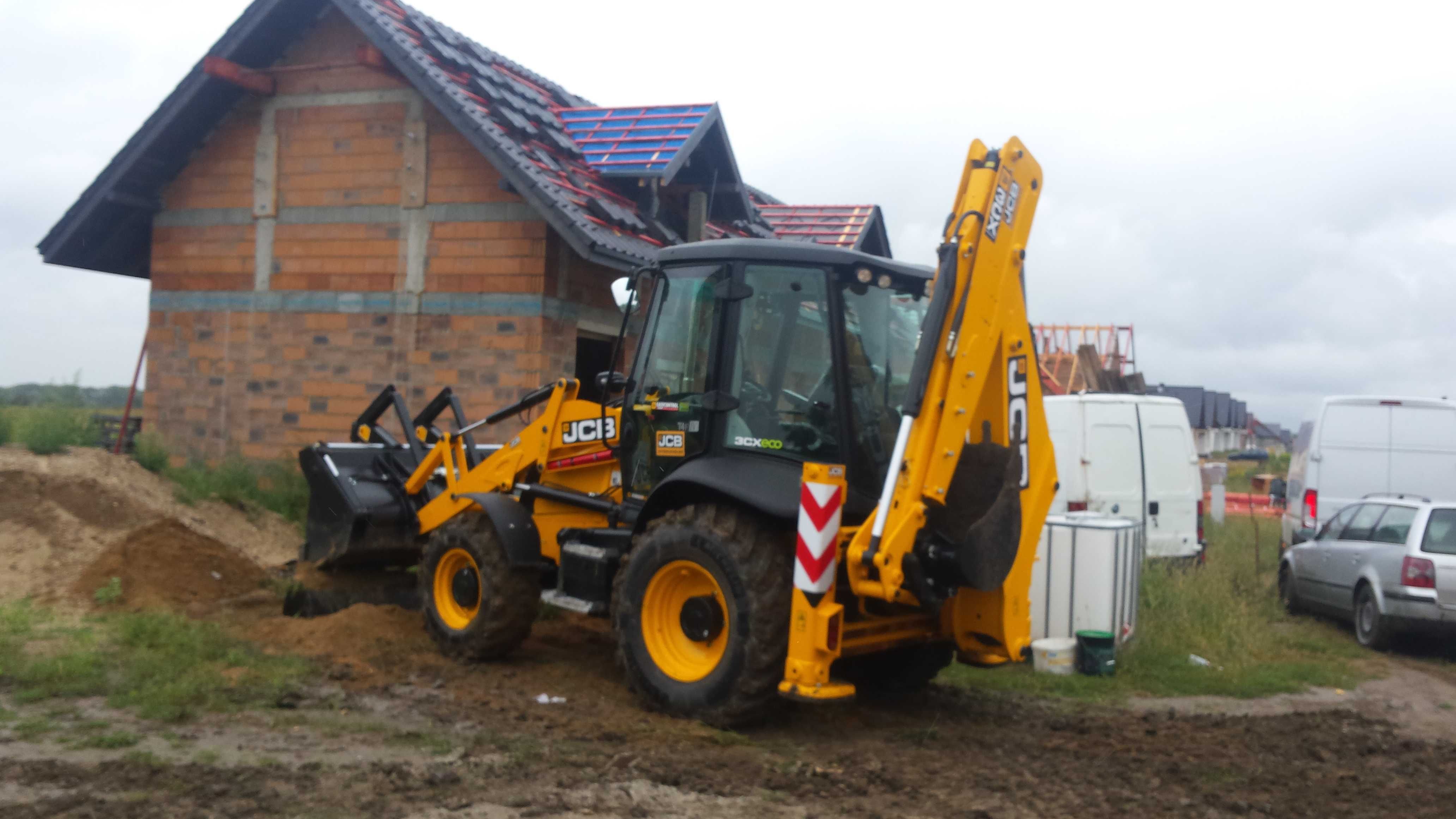 Roboty ziemne Strzelin i okolice  koparko-ładowarka JCB 3CX