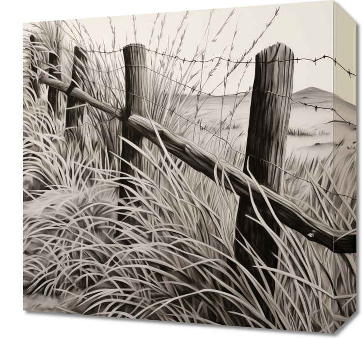 Obraz 40x40cm Szumy i Szepty Wiejskiego Płotu