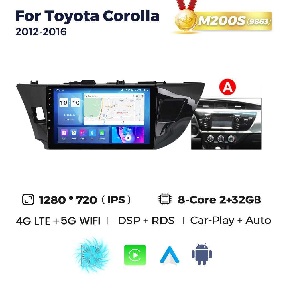 Штатна магнітола Toyota Corolla 2013 2017 E170 GPS навігація андроїд