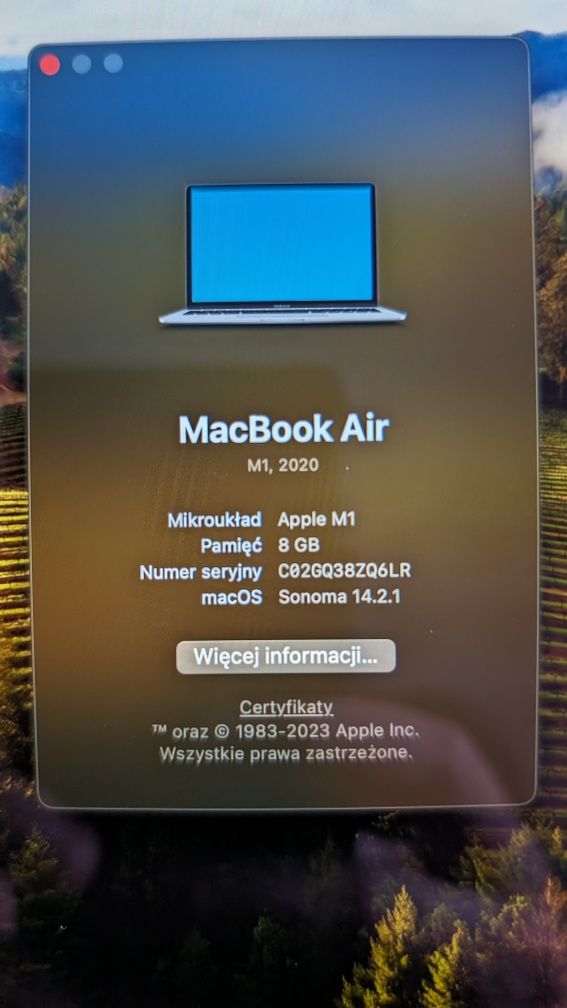 MacBook air M1 2020