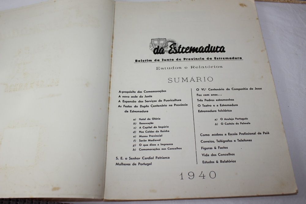 3 Boletins da Junta Provincia Estremadura - Lisboa - 1938/ 1939/ 1940