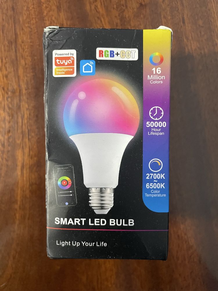 Розумна лампочка RGB 16 кольорів Е27 LED 15Вт wifi