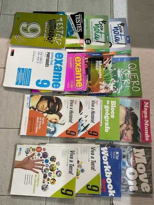 Livros escolares e de preparação para testes 7º, 8º e 9º anos