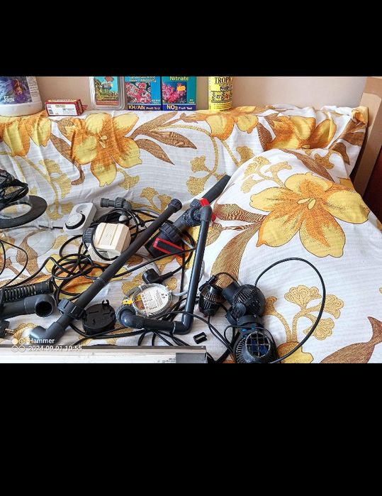 Zestaw pod akwarium morskie (akwarium sump szafka dębowa stelaż i inne