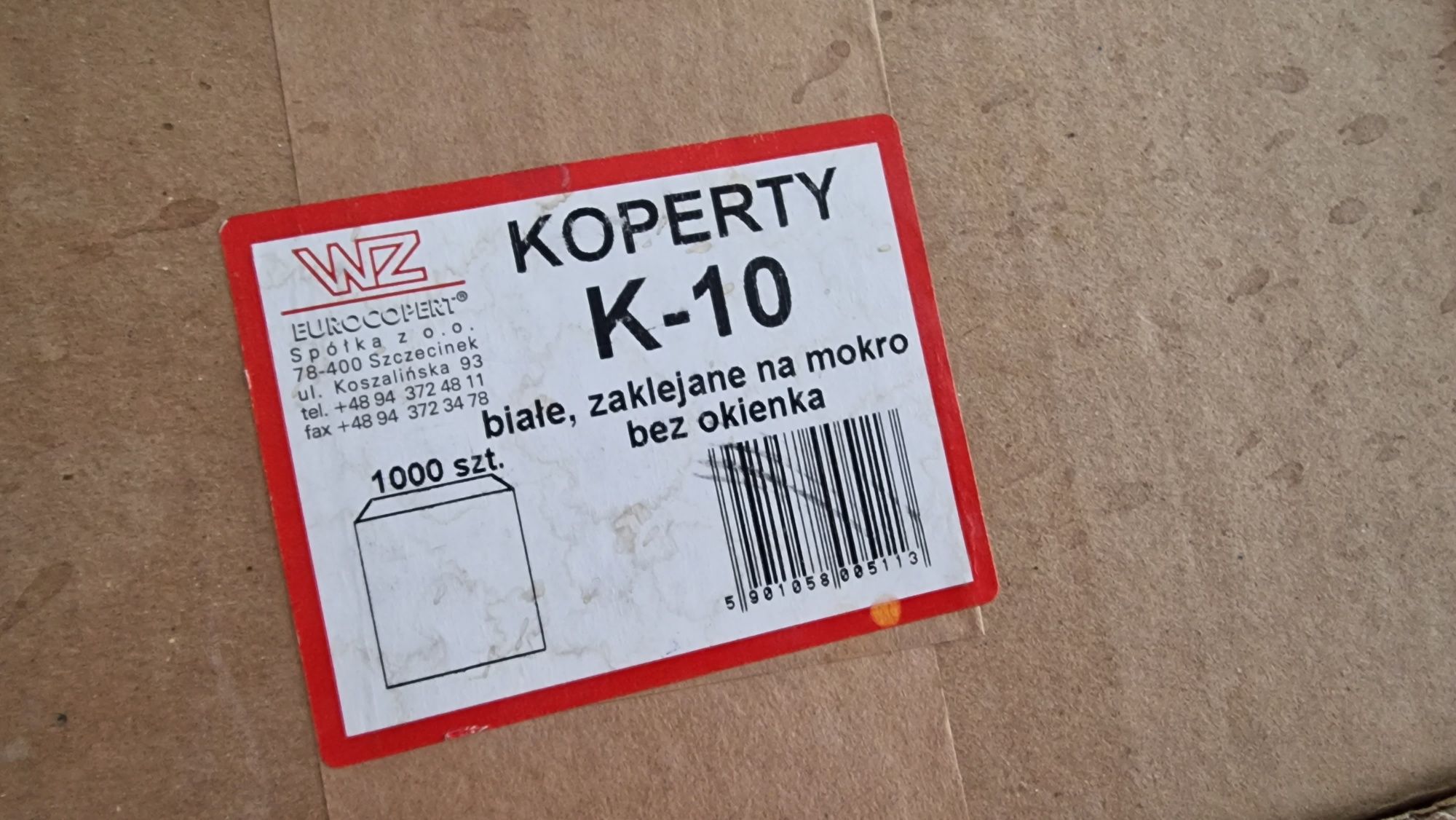 Koperty koperta K10 na płyty 1000szt