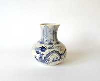 Wazon ceramiczny chiński motyw Smoka kobalt podszkliwny