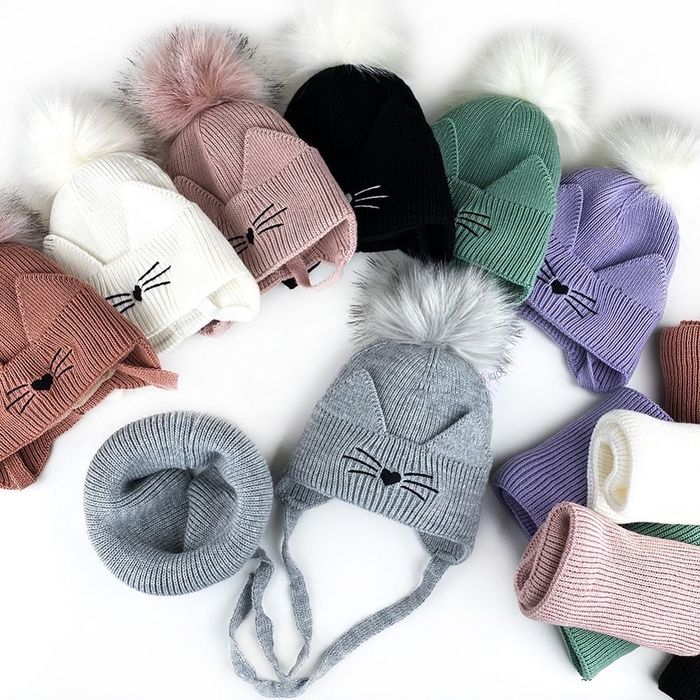 Теплий зимовий набір шапка і хомут великий вибір кольорів