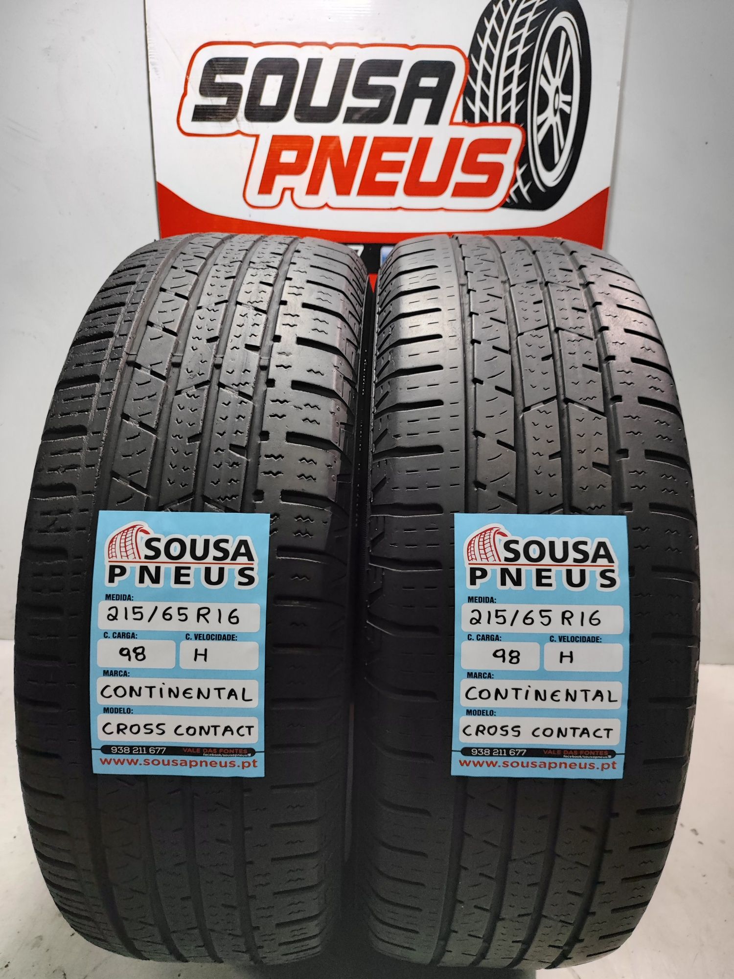 2 pneus semi novos Continental 215/65R16 Oferta dos Portes  98H