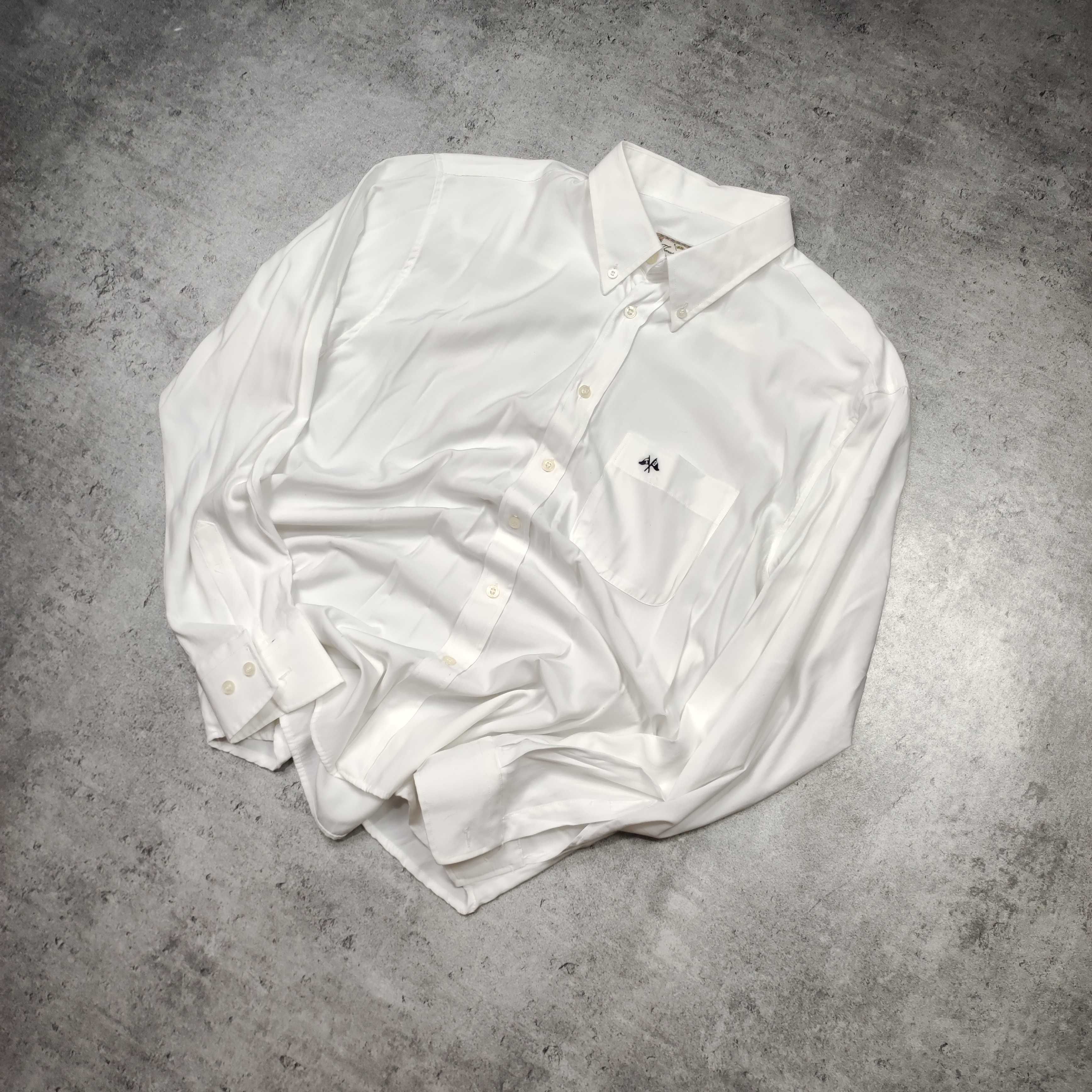 MĘSKA Premium Elegancka Biała Koszulka Małe Logo Haft Thomas Burberry