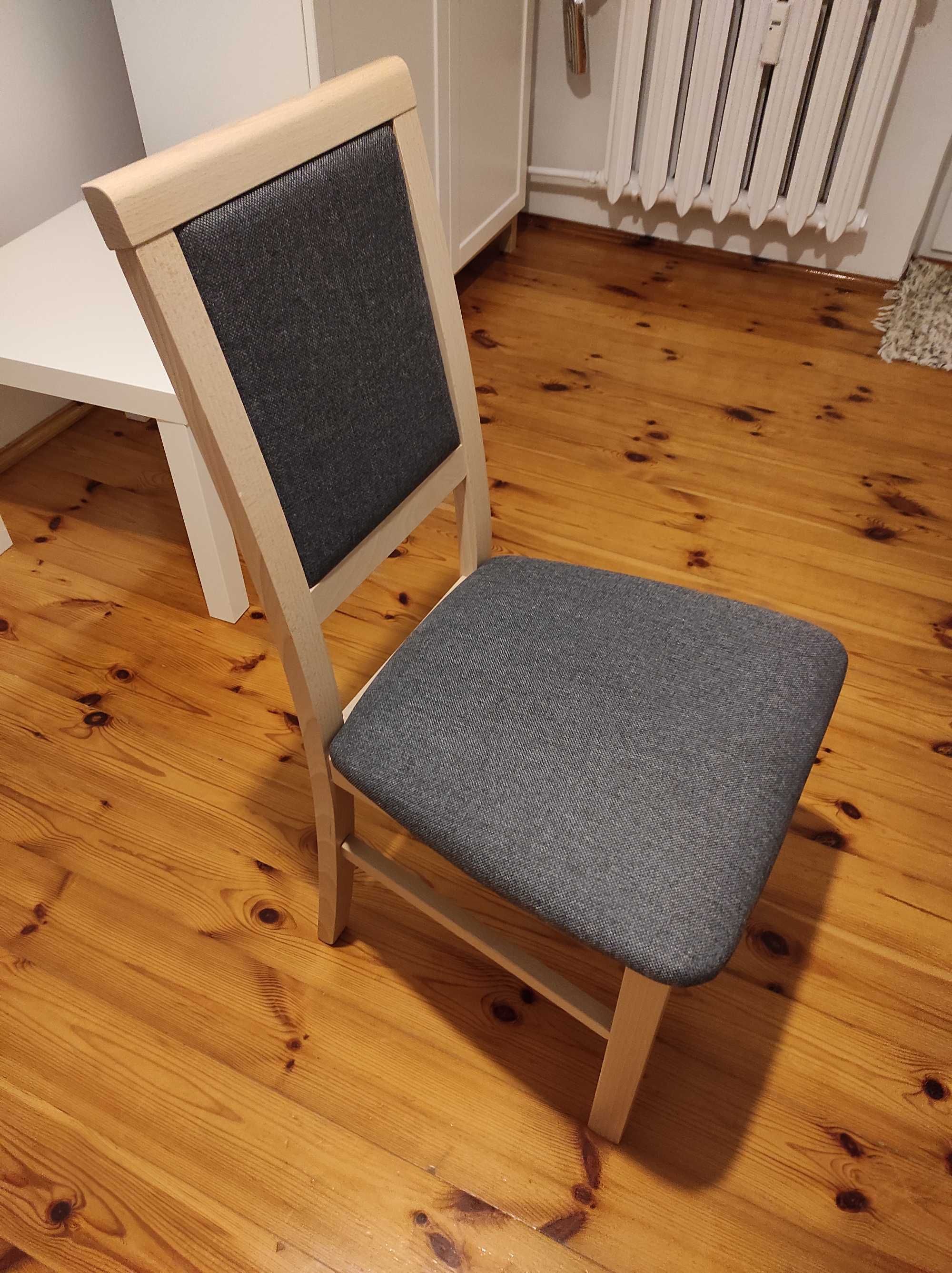 Stół 110x80 cm biały drewniany. Rozkładany+4 krzesła