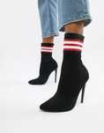 STEVE MADDEN botki czarne skarpeta paski CENTURY