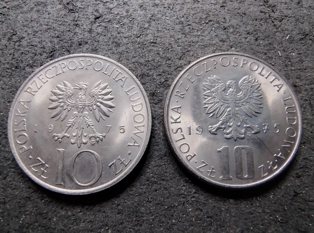 PRL 2 szt monety 10 złotych 1975 Mickiewicz i Prus okołomennicze