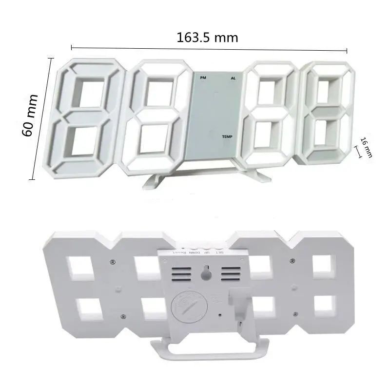 Zegar cyfrowy elektroniczny led 3D budzik temperatura alarm data