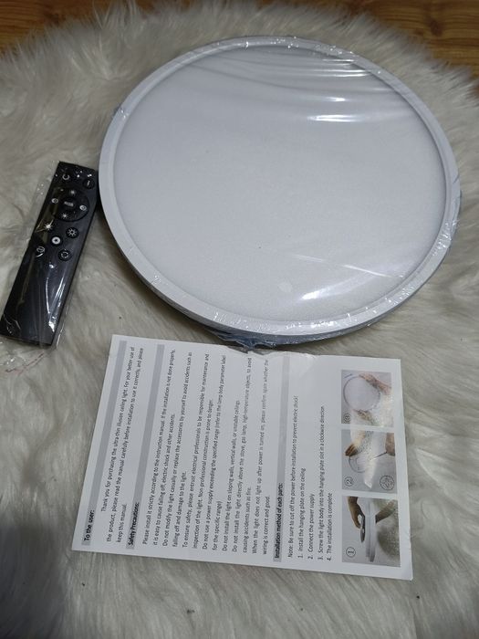 Nowoczesna lampa sufitowa LED 24W RGB z pilotem