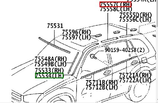 Молдинг лобового скла лівий TOYOTA RAV 4 II 2004