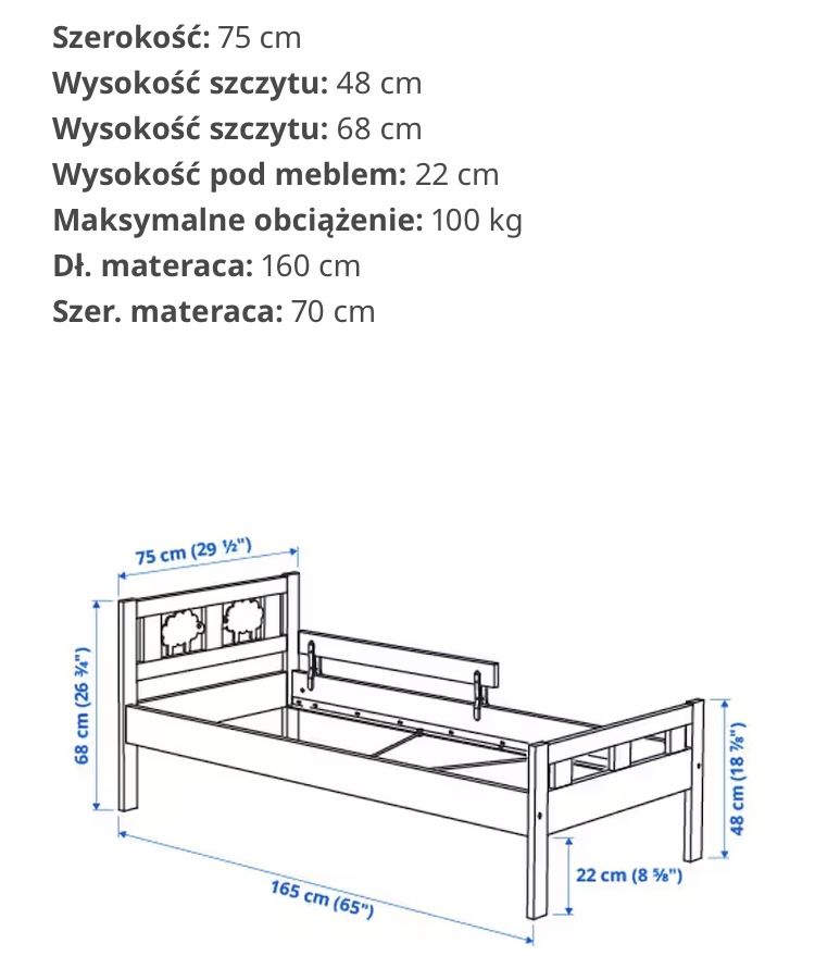 Ikea łóżko dziecięce 70x160