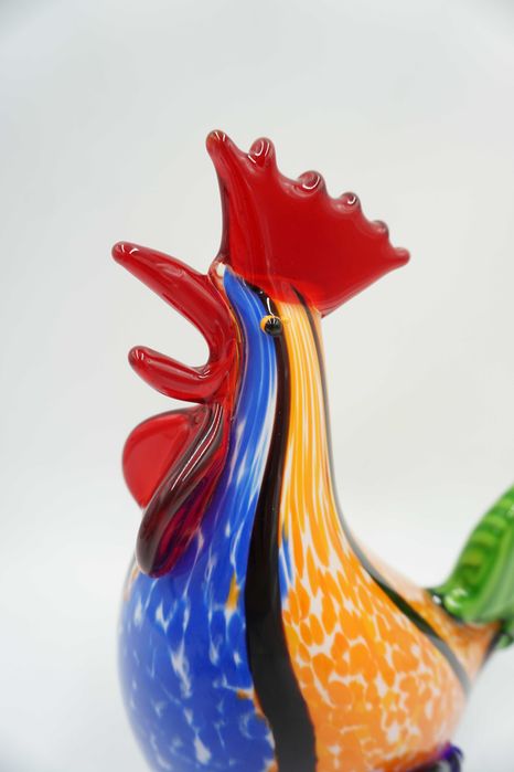 FIGURKA szklana styl murano-kolorowy kogut