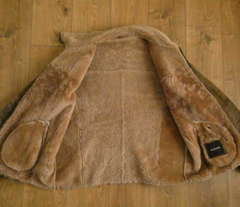 Kurtka skórzana męska MILESTONE skóra PILOTKA lotnicza KOŻUCH  XL