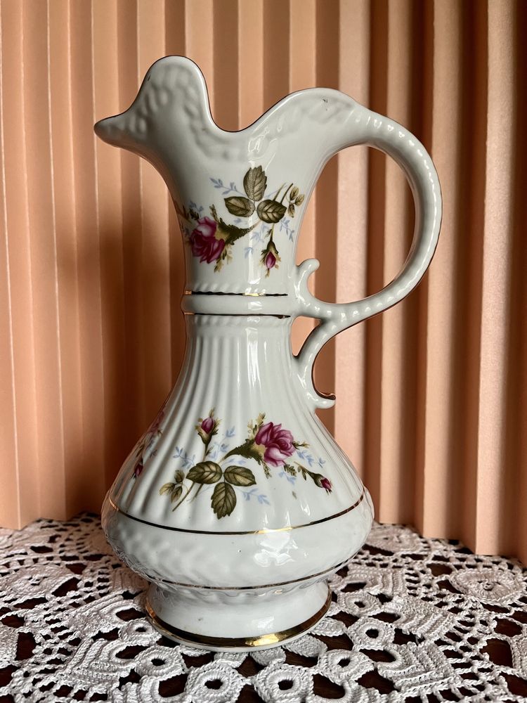 Porcelanowy wazon 2 szt. Chodzież Iwona biały róże