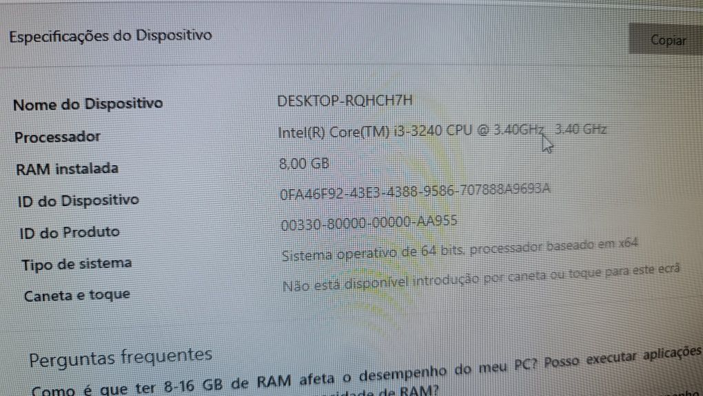 PC HP3520 AIO I3