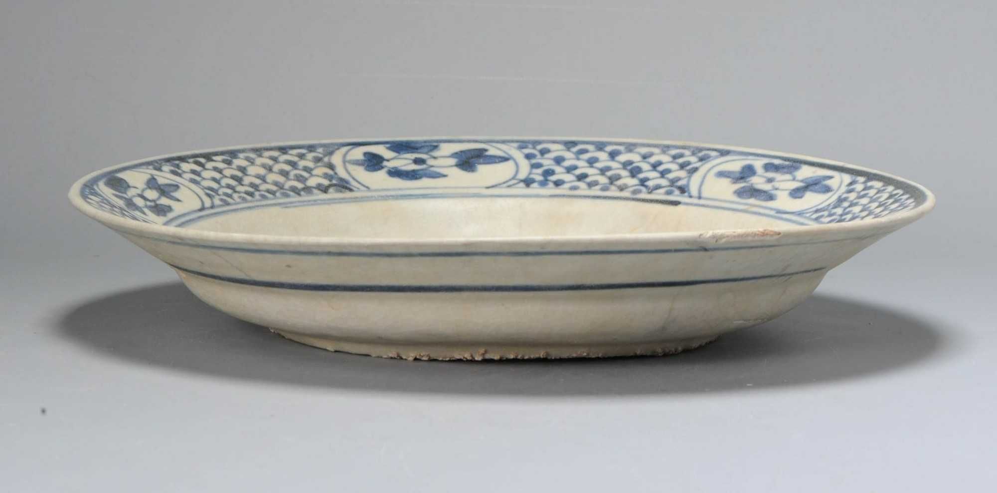 Grande Prato porcelana China azul e branco dinastia Ming Wanli Fénix