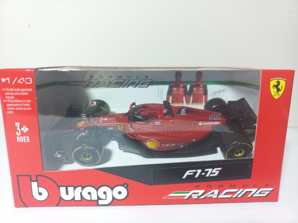 Bburago Ferrari F1-75 Charles Leclerc, skala 1:43.